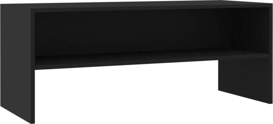 VidaXL -Tv-meubel-100x40x40-cm-bewerkt-hout-zwart - Foto 2