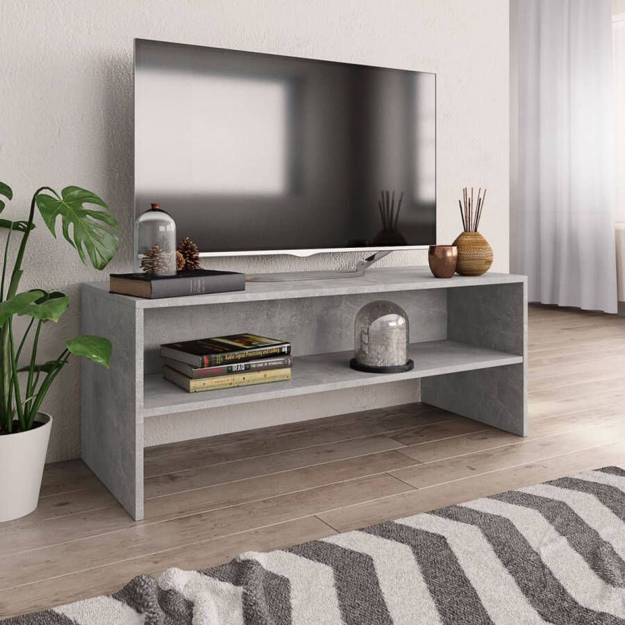 VidaXL Tv meubel 100x40x40 cm spaanplaat betongrijs