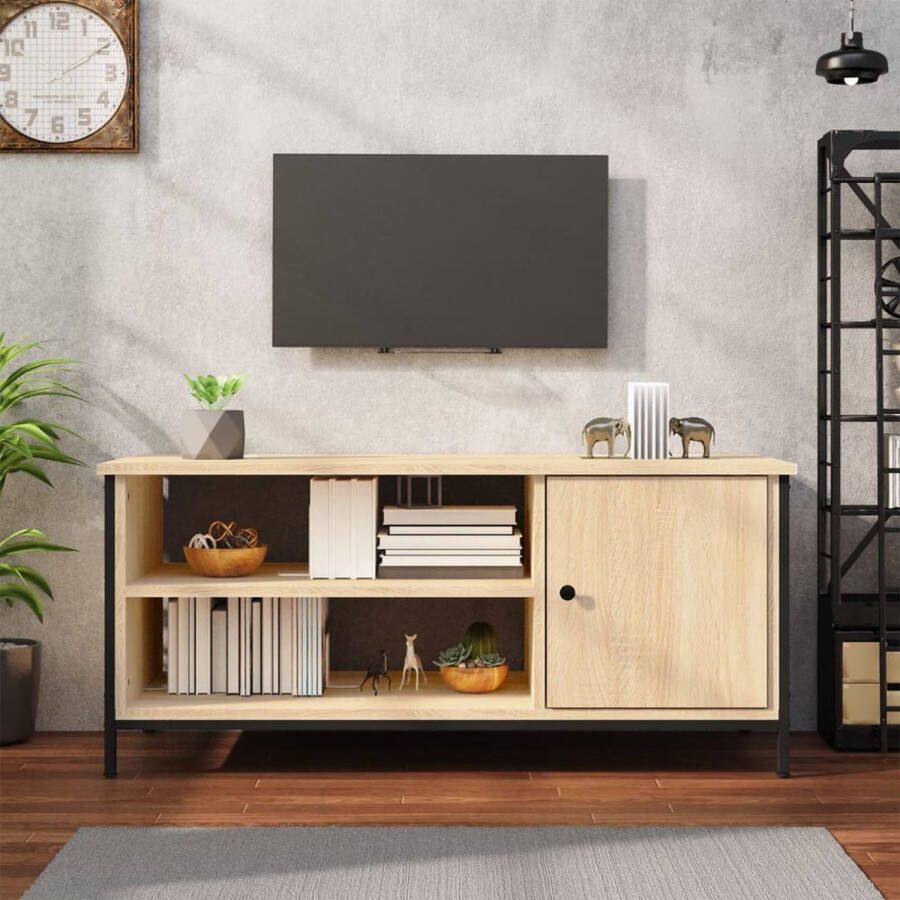 VidaXL -Tv-meubel-100x40x45-cm-bewerkt-hout-sonoma-eikenkleurig - Foto 3