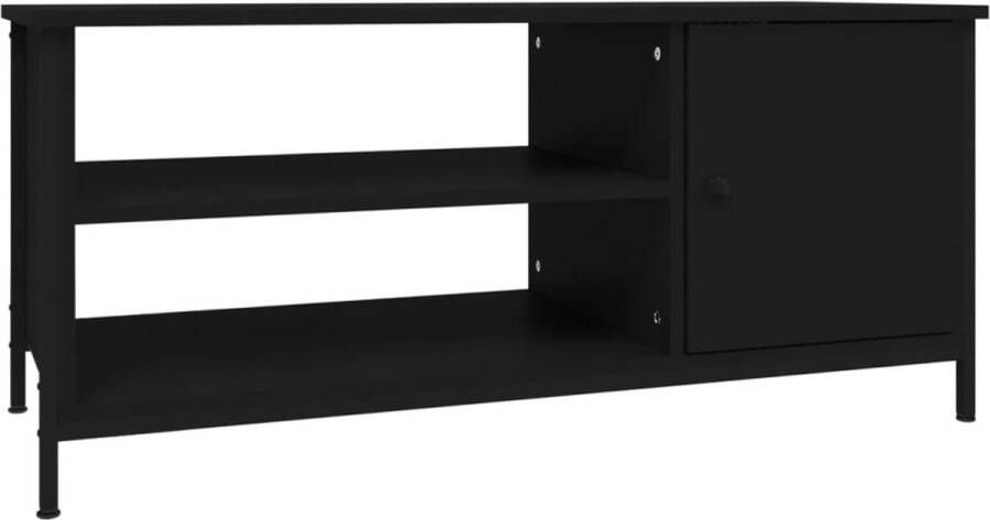 VidaXL -Tv-meubel-100x40x45-cm-bewerkt-hout-zwart - Foto 2