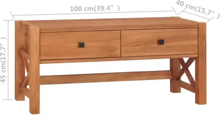 VidaXL -Tv-meubel-100x40x45-cm-gerecycled-teakhout - Foto 2