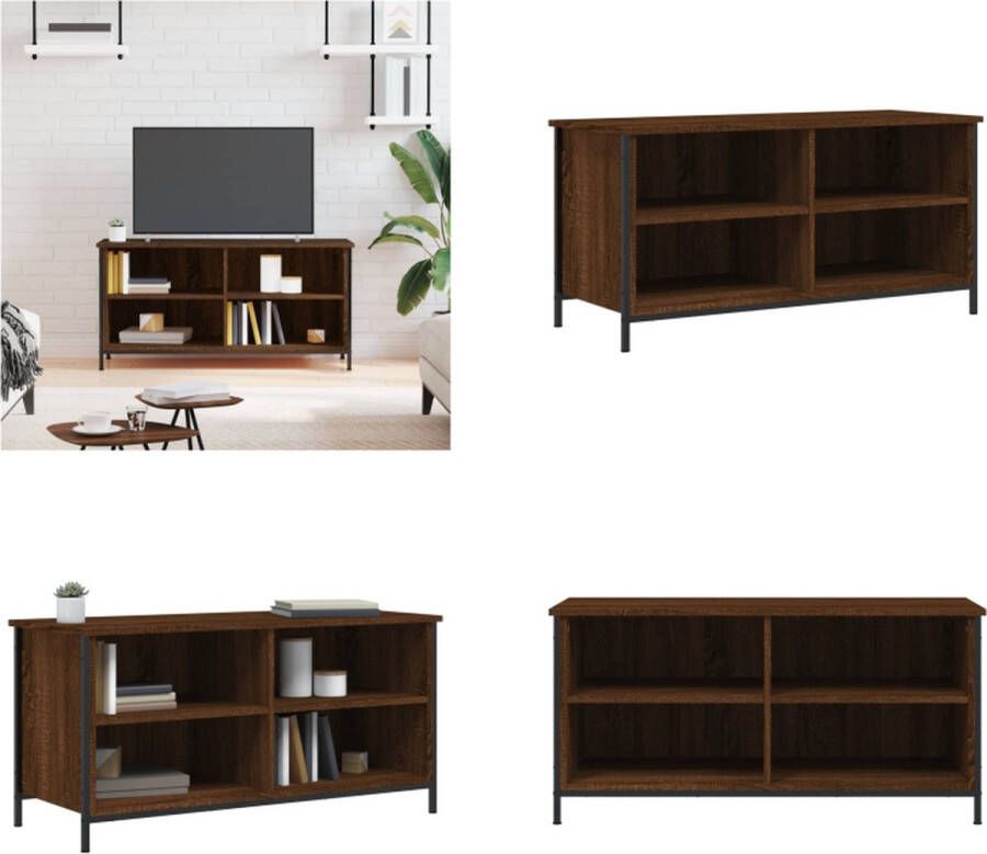 VidaXL Tv-meubel 100x40x50 cm bewerkt hout bruineikenkleurig Tv-meubel Tv-meubels Kast Dressoir