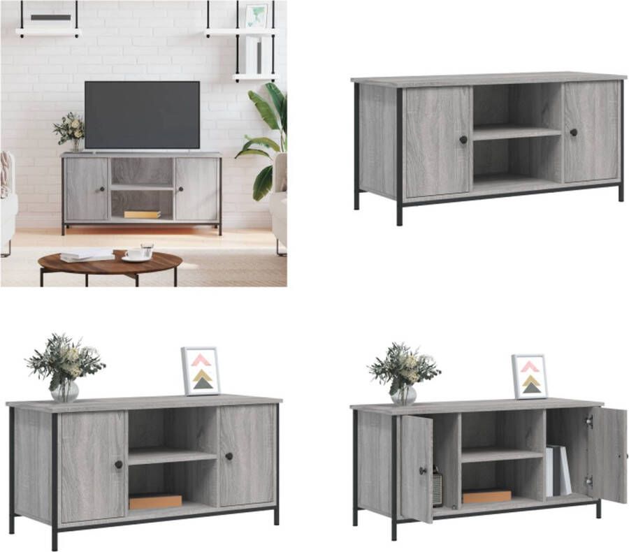 VidaXL -Tv-meubel-100x40x50-cm-bewerkt-hout-grijs-sonoma-eikenkleurig