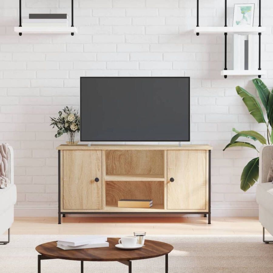 VidaXL -Tv-meubel-100x40x50-cm-bewerkt-hout-sonoma-eikenkleurig - Foto 3