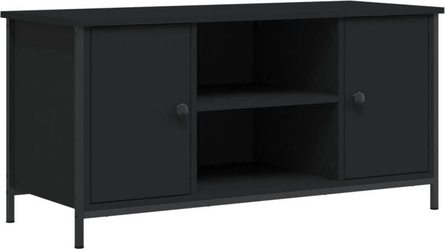 VidaXL -Tv-meubel-100x40x50-cm-bewerkt-hout-zwart - Foto 2