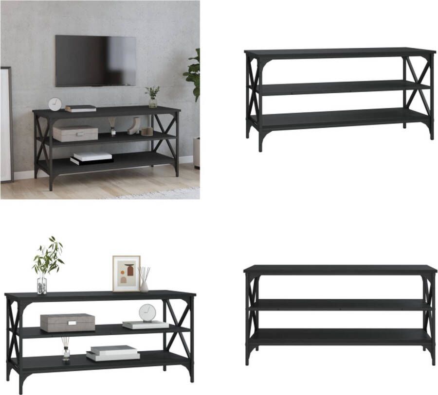 VidaXL -Tv-meubel-100x40x50-cm-bewerkt-hout-zwart