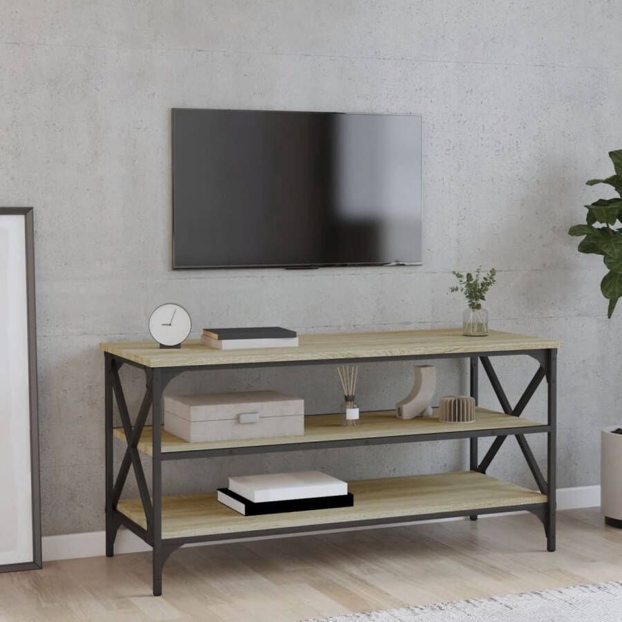 VidaXL Tv meubel 100x40x50 cm spaanplaat lichtbruin