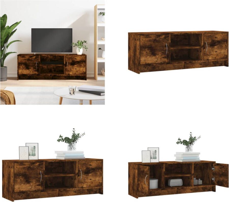 vidaXL Tv-meubel 102x30x37-5 cm bewerkt hout gerookt eikenkleurig Tv-meubel Tv-meubelen Tv-standaard Televisiemeubel