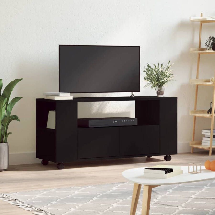 VidaXL -Tv-meubel-102x34 5x43-cm-bewerkt-hout-zwart - Foto 2