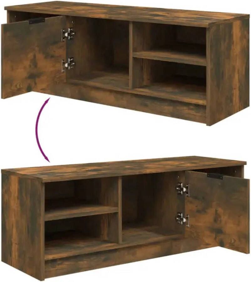 VidaXL -Tv-meubel-102x35 5x36 5-cm-bewerkt-hout-bruineikenkleurig - Foto 3