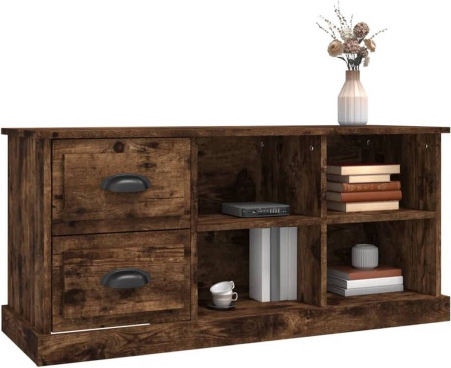 VidaXL -Tv-meubel-102x35 5x47 5-cm-bewerkt-hout-gerookt-eikenkleurig - Foto 3