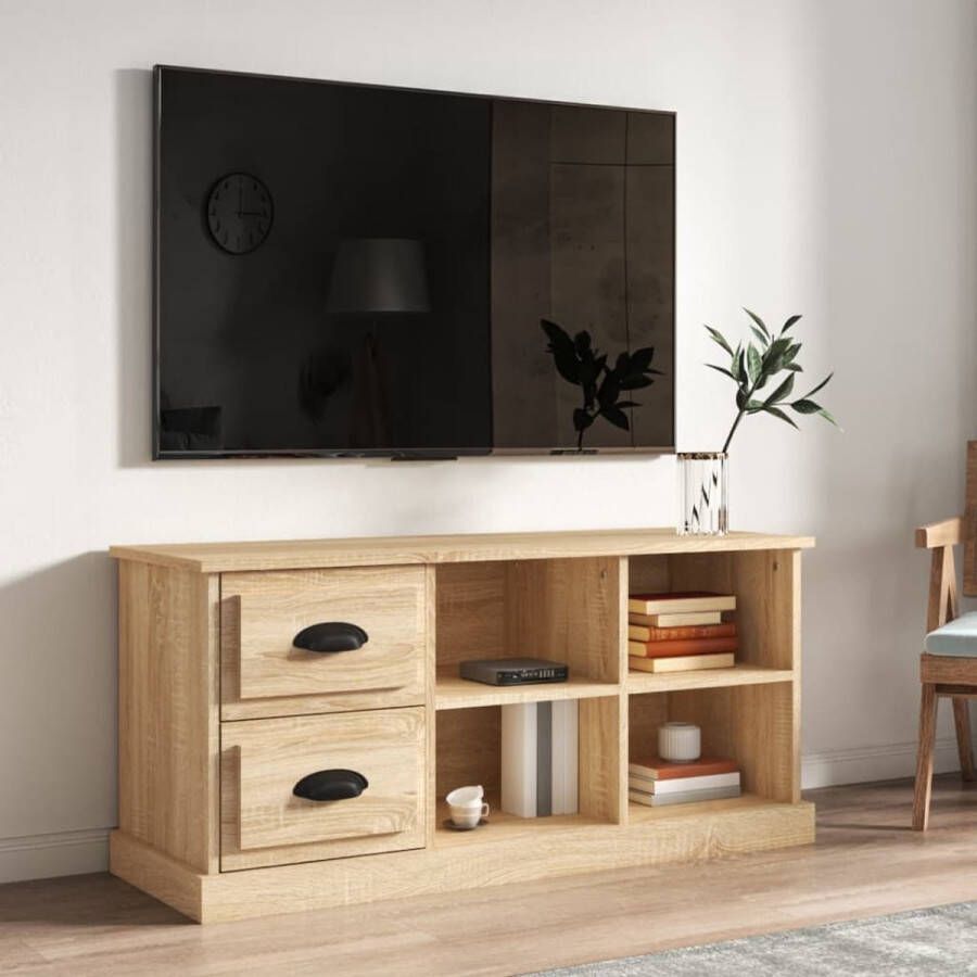 VidaXL -Tv-meubel-102x35 5x47 5-cm-bewerkt-hout-sonoma-eikenkleurig - Foto 3