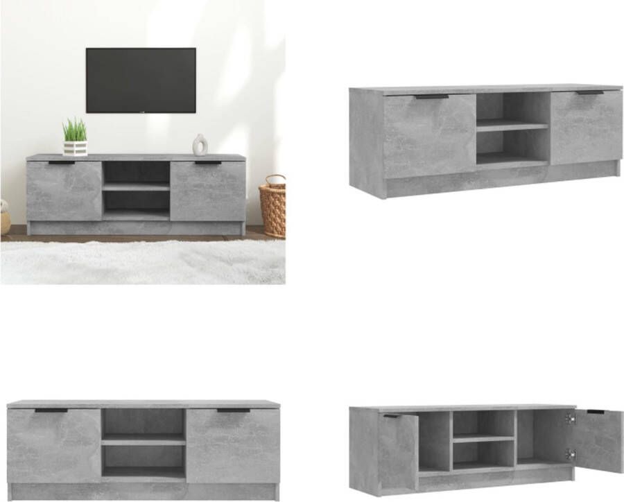 VidaXL Tv-meubel 102x35x36-5 cm bewerkt hout betongrijs Tv-kast Tv-kasten Tv-meubel Hifi-meubel