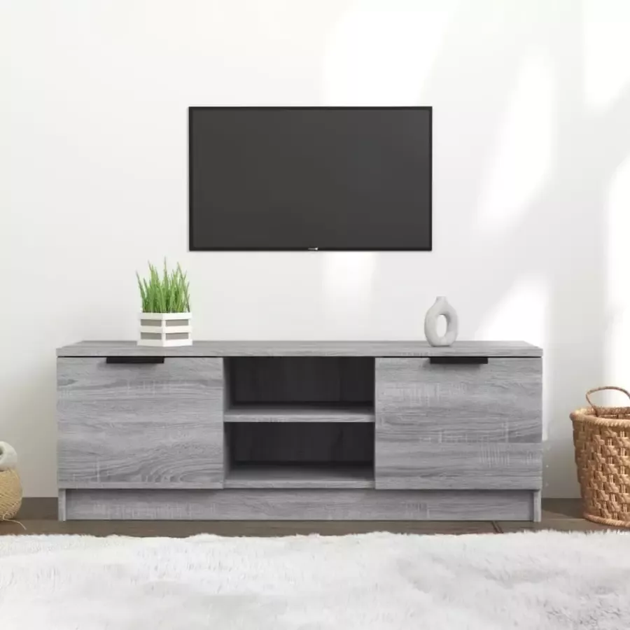 VidaXL -Tv-meubel-102x35x36 5-cm-bewerkt-hout-grijs-sonoma-eikenkleurig - Foto 1