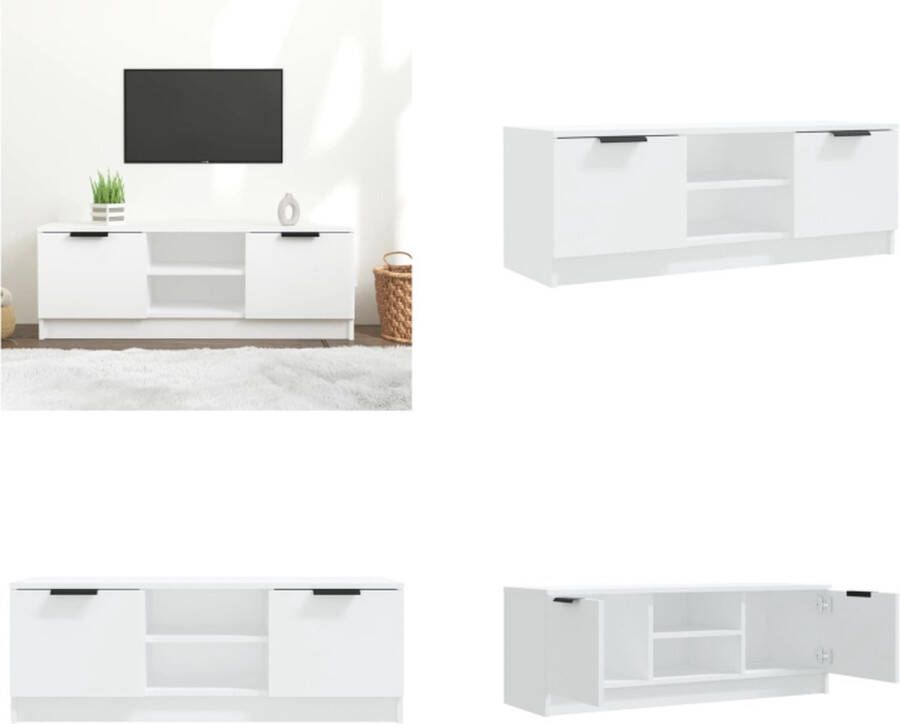 VidaXL Tv-meubel 102x35x36 5 cm bewerkt hout wit Tv-kast Tv-kasten Tv-meubel Hifi-meubel