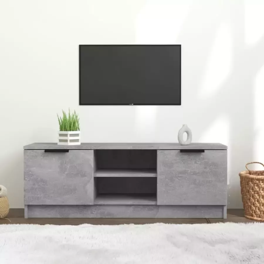 VidaXL Tv meubel 102x35x36 5 cm spaanplaat betongrijs