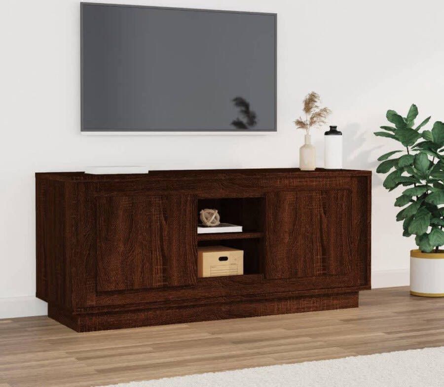 VidaXL -Tv-meubel-102x35x45-cm-bewerkt-hout-bruineikenkleurig - Foto 4