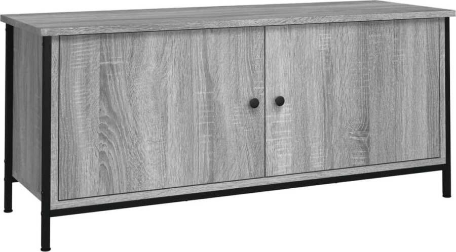 VidaXL -Tv-meubel-102x35x45-cm-bewerkt-hout-grijs-sonoma-eikenkleurig - Foto 2