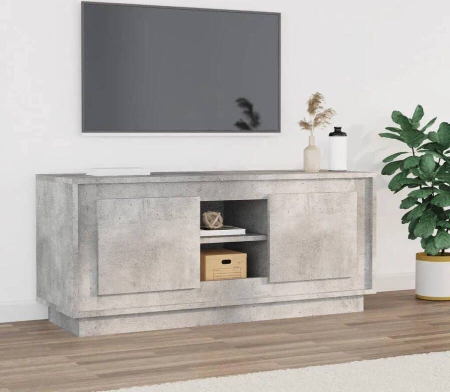 VidaXL Tv meubel 102x35x45 cm spaanplaat betongrijs