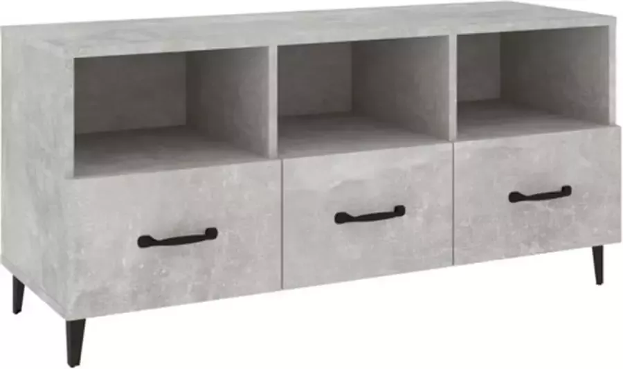 VidaXL -Tv-meubel-102x35x50-cm-bewerkt-hout-betongrijs - Foto 4