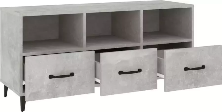 VidaXL -Tv-meubel-102x35x50-cm-bewerkt-hout-betongrijs - Foto 3