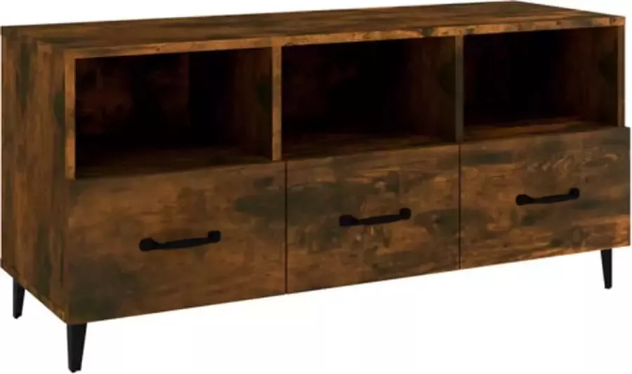 VidaXL -Tv-meubel-102x35x50-cm-bewerkt-hout-gerookt-eikenkleurig - Foto 3