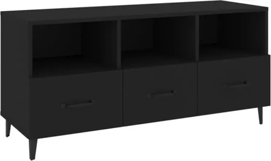 VidaXL -Tv-meubel-102x35x50-cm-bewerkt-hout-zwart - Foto 3