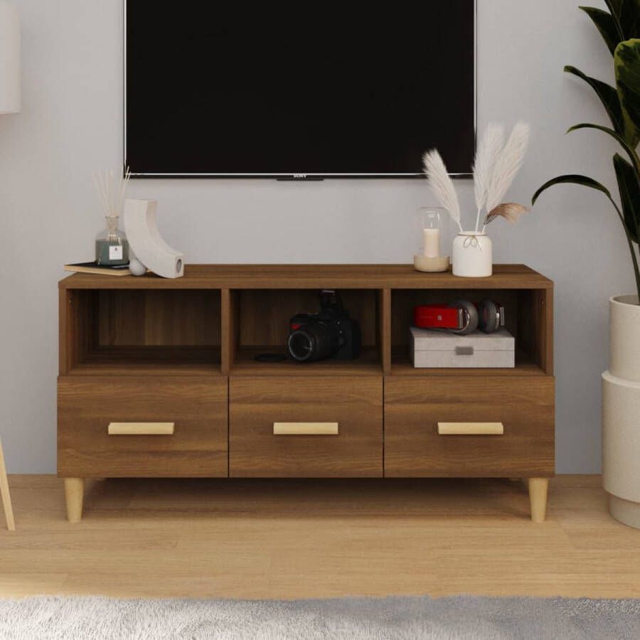 VidaXL -Tv-meubel-102x36x50-cm-bewerkt-hout-bruineikenkleurig