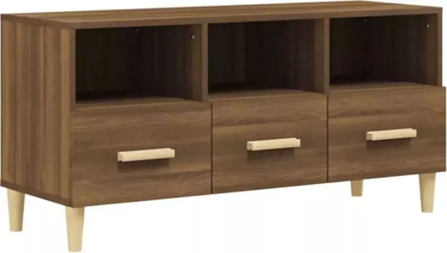 VidaXL -Tv-meubel-102x36x50-cm-bewerkt-hout-bruineikenkleurig - Foto 4