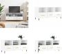 VidaXL Tv-meubel 102x36x50 cm bewerkt hout hoogglans wit Tv-meubel Tv-meubelen Tv Kast Opbergkast - Thumbnail 1