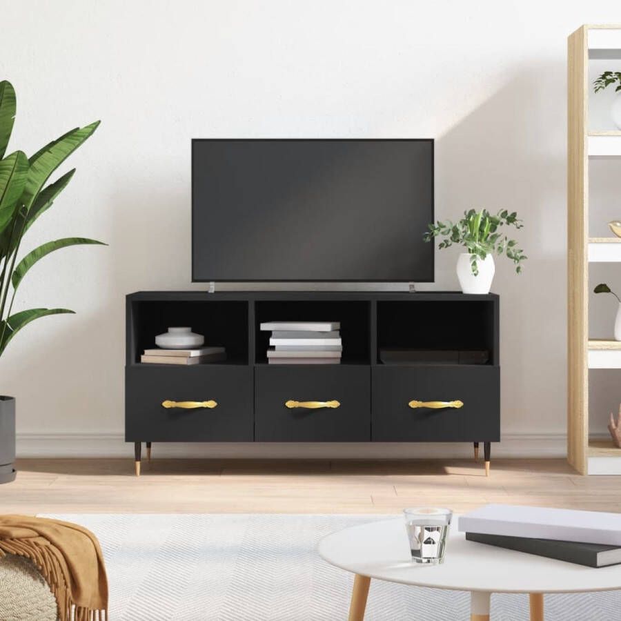 VidaXL Tv meubel 102x36x50 cm spaanplaat zwart