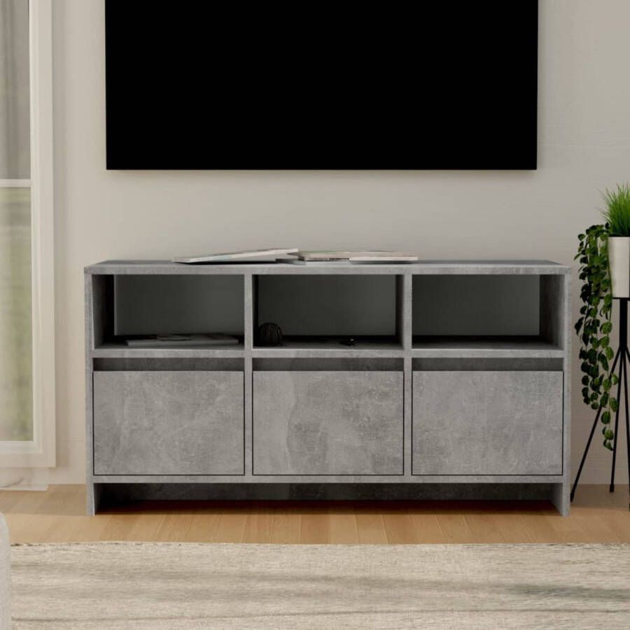 VidaXL -Tv-meubel-102x37 5x52 5-cm-bewerkt-hout-betongrijs