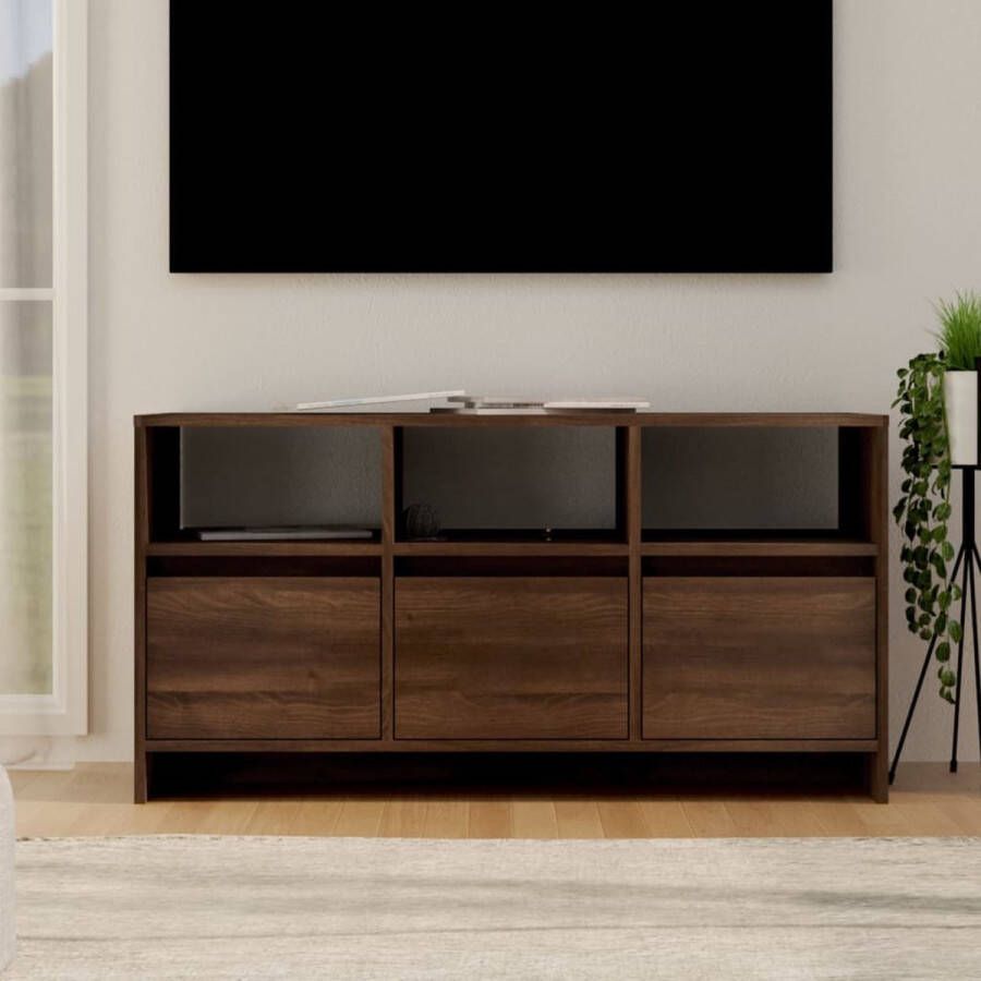 VidaXL -Tv-meubel-102x37 5x52 5-cm-bewerkt-hout-bruin-eikenkleur - Foto 1