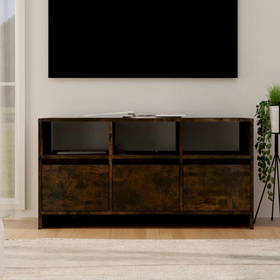 VidaXL -Tv-meubel-102x37 5x52 5-cm-bewerkt-hout-gerookt-eikenkleurig - Foto 1