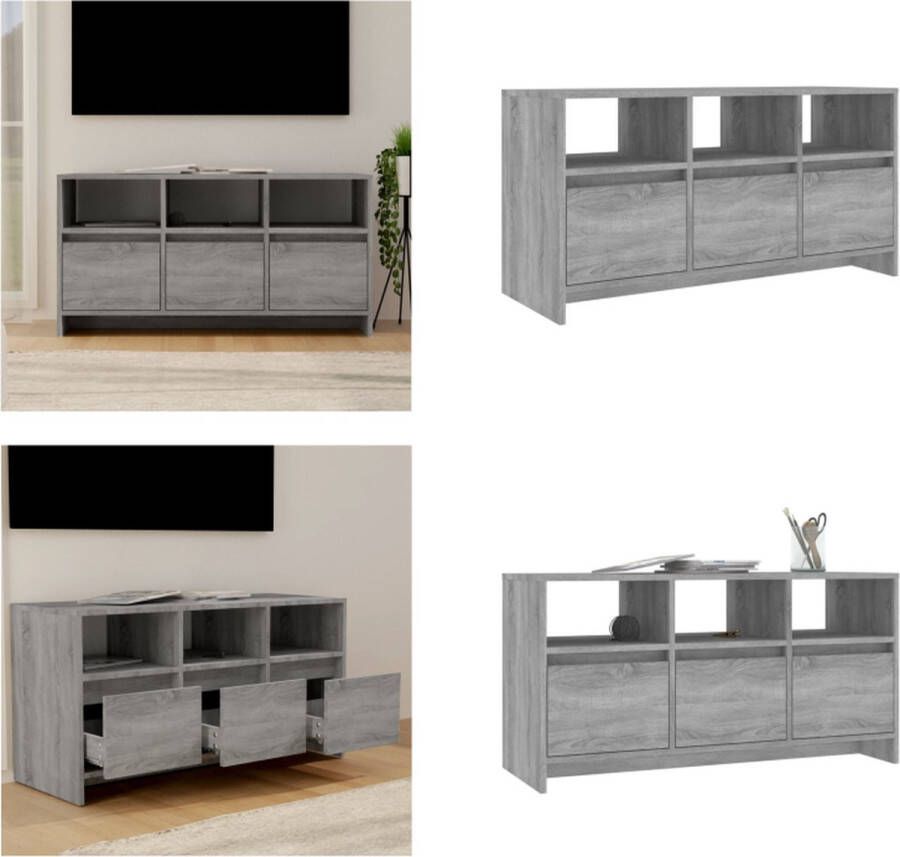 VidaXL Tv-meubel 102x37-5x52-5 cm spaanplaat grijs sonoma eikenkleurig Tv-kast Tv-kasten Tv-standaard Wandtafel