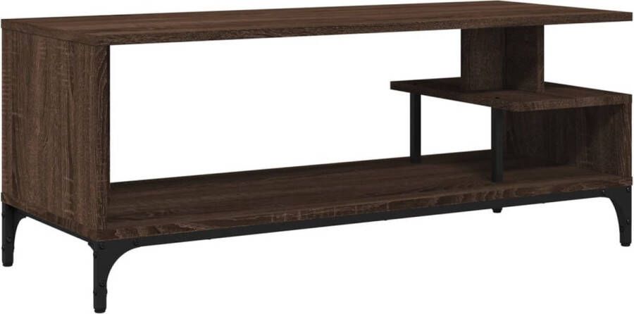 VidaXL Tv-meubel 102x40x41 cm Hout en staal Bruineiken Tv Meubel Tv Meubels Tv Kast Tv Kasten