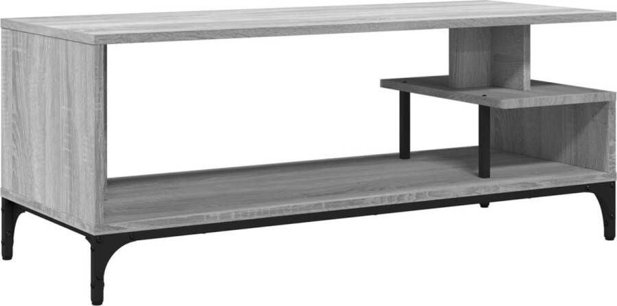 VidaXL -Tv-meubel-102x40x41-cm-hout-en-gepoedercoat-staal-grijs-sonoma - Foto 4