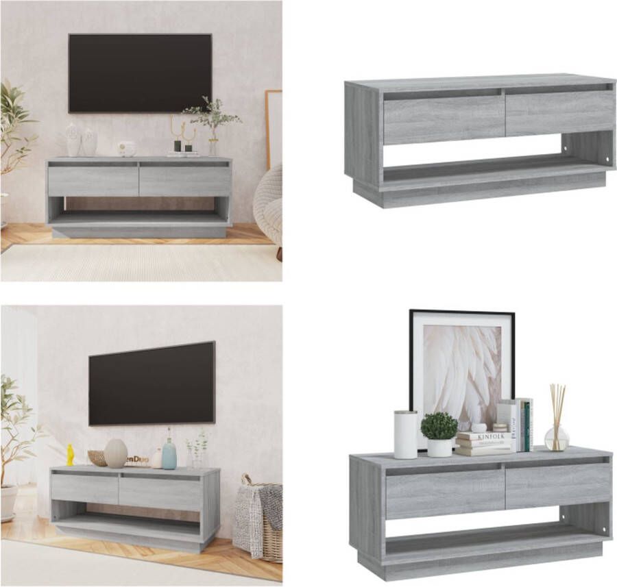 vidaXL Tv-meubel 102x41x44 cm spaanplaat grijs sonoma eikenkleurig Tv-kast Tv-kasten Tv-standaard Wandtafel