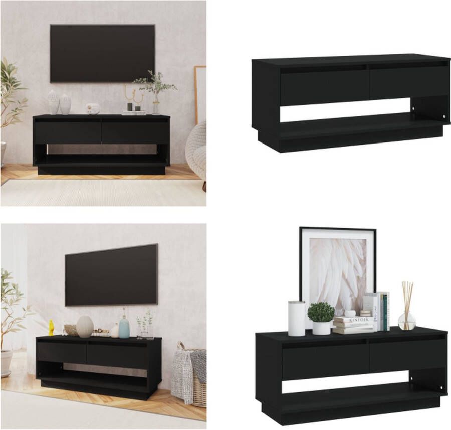 VidaXL Tv-meubel 102x41x44 cm spaanplaat zwart Tv-kast Tv-kasten Tv-standaard Wandtafel