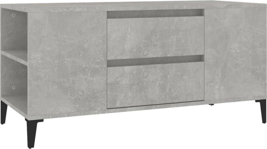 VidaXL -Tv-meubel-102x44 5x50-cm-bewerkt-hout-betongrijs - Foto 2