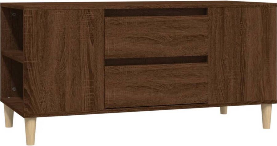 VidaXL Tv-meubel Bruin Eikenkleur 102x44 5x50 cm TV Meubel Scandinavische Stijl Houten Kast Tv Stand Salontafel Woonkamerdecor