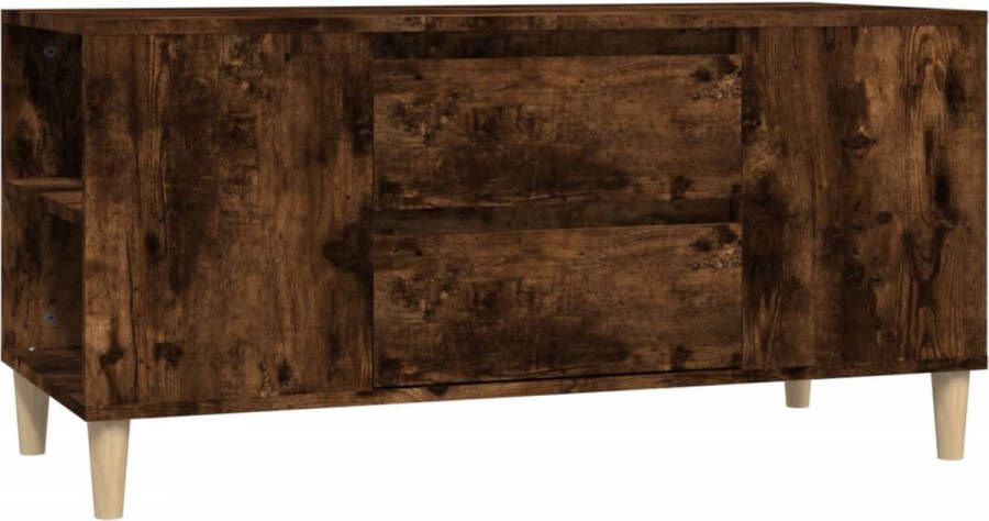 VidaXL Tv-meubel 102x44 5x50 cm Gerookt Eiken Tv Meubel Scandinavische Stijl Houten Tv Kast Houten Salontafel Living Room Furniture Televisiecabinet