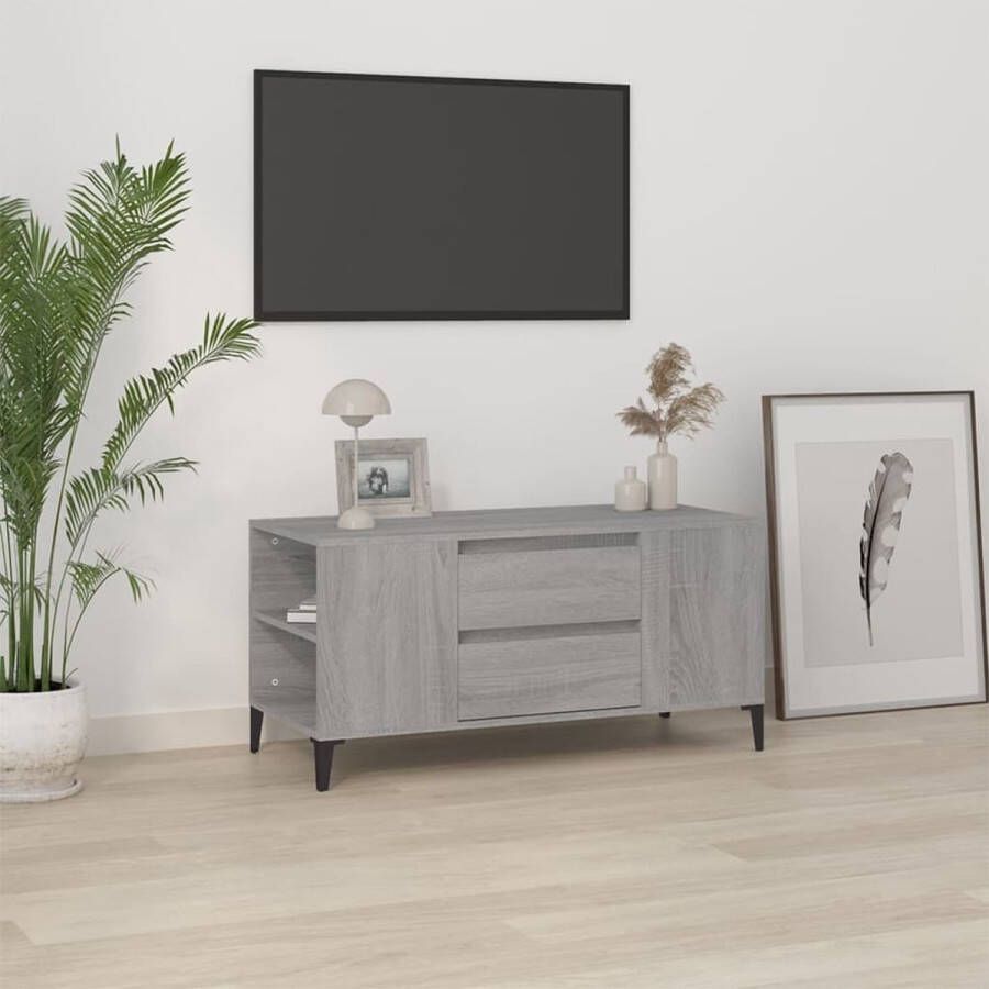 VidaXL -Tv-meubel-102x44 5x50-cm-bewerkt-hout-grijs-sonoma-eikenkleurig