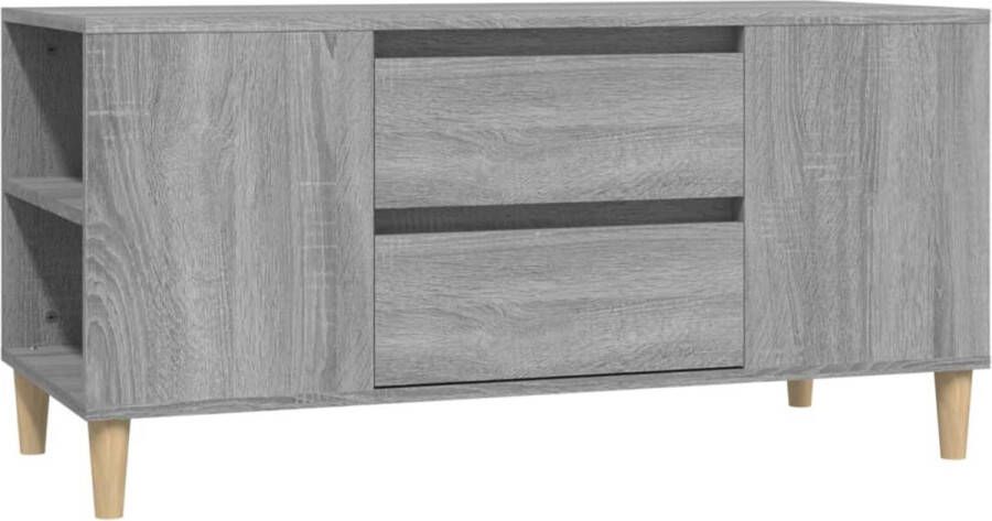VidaXL Tv-meubel grijs sonoma eikenkleur 102x44 5x50cm Tv Meubel Scandinavisch Design Grijze Tv Kast Houten Tv Stand Salontafel Media Kast Opbergruimte