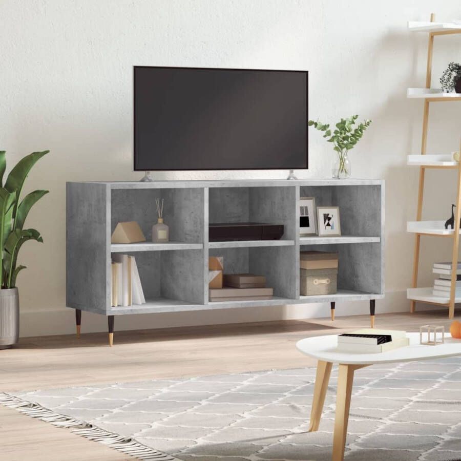 VidaXL -Tv-meubel-103 5x30x50-cm-bewerkt-hout-betongrijs