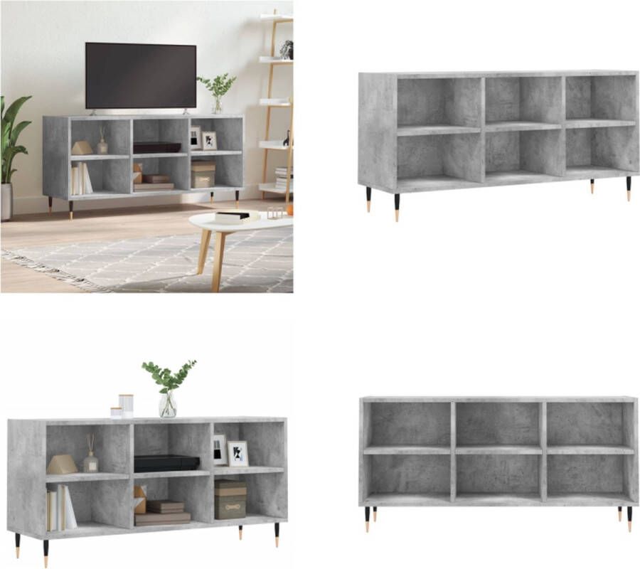 VidaXL Tv-meubel 103 5x30x50 cm bewerkt hout betongrijs Tv-meubel Tv-meubelen Tv Kast Opbergkast - Foto 2