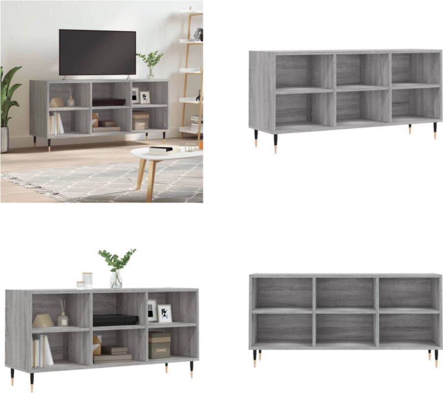 VidaXL Tv-meubel 103-5x30x50 cm bewerkt hout grijs sonoma eikenkleurig Tv-meubel Tv-meubelen Tv Kast Opbergkast