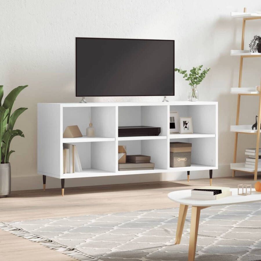 VidaXL -Tv-meubel-103 5x30x50-cm-bewerkt-hout-wit - Foto 1