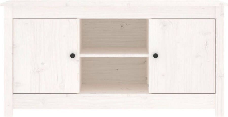 VidaXL -Tv-meubel-103x36 5x52-cm-massief-grenenhout-zwart - Foto 2