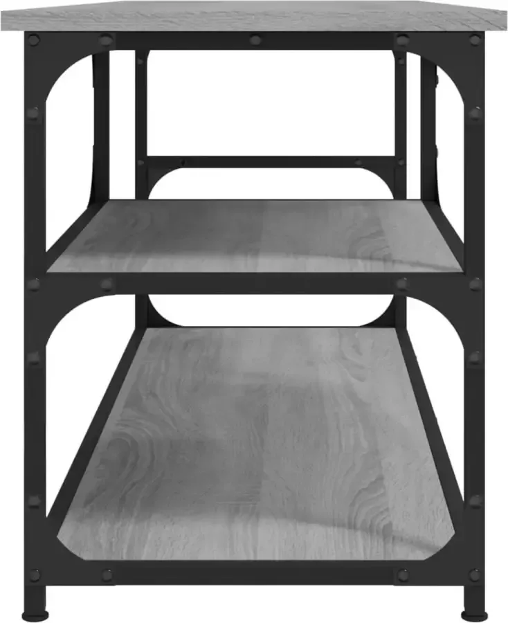 VidaXL -Tv-meubel-103x38x46 5-cm-en-bewerkt-hout-staal-grijs-sonoma - Foto 6